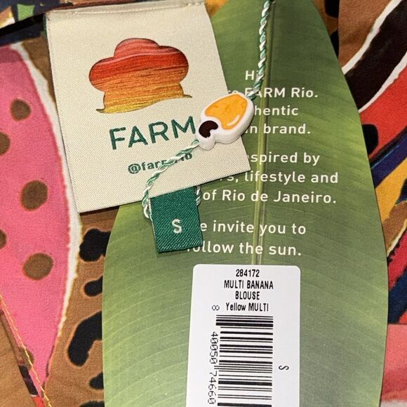 NWT Farm Rio Multi Banana Cropped Blouse Small - Picture 9 of 12